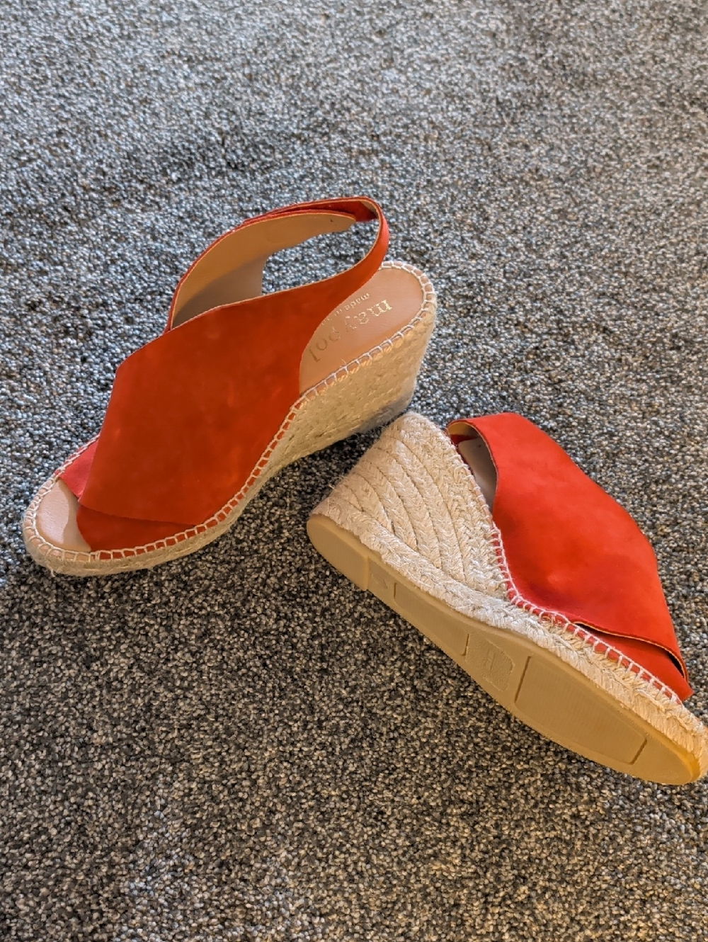 Red Suede Espadrille Wedge Sandals - Women's Summer Wedges